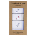 Individuell besticktes 3er Set Taschentücher | verschiedene Designs | 3 Monogramm-Taschentücher mit Wunschbestickung