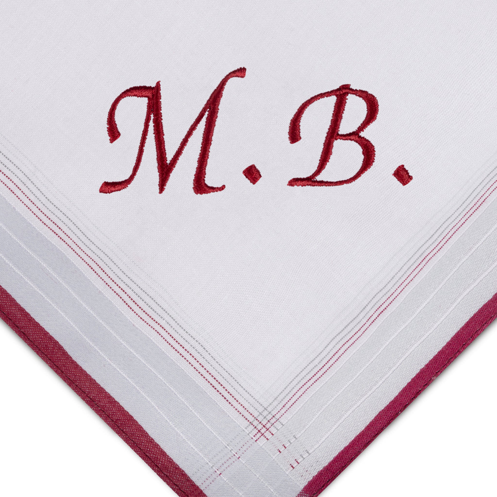 Individuell besticktes 3er Set Taschentücher | verschiedene Designs | 3 Monogramm-Taschentücher mit Wunschbestickung