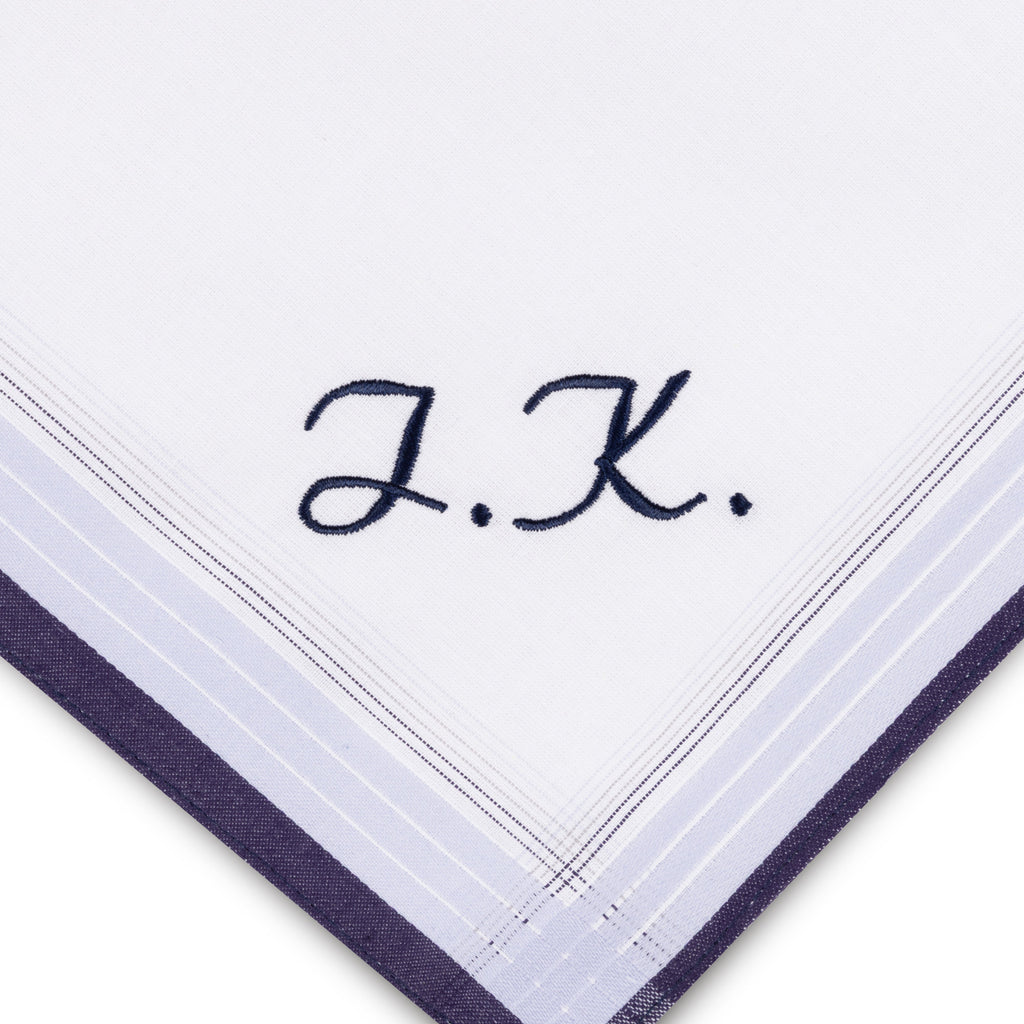 Individuell besticktes 3er Set Taschentücher | verschiedene Designs | 3 Monogramm-Taschentücher mit Wunschbestickung