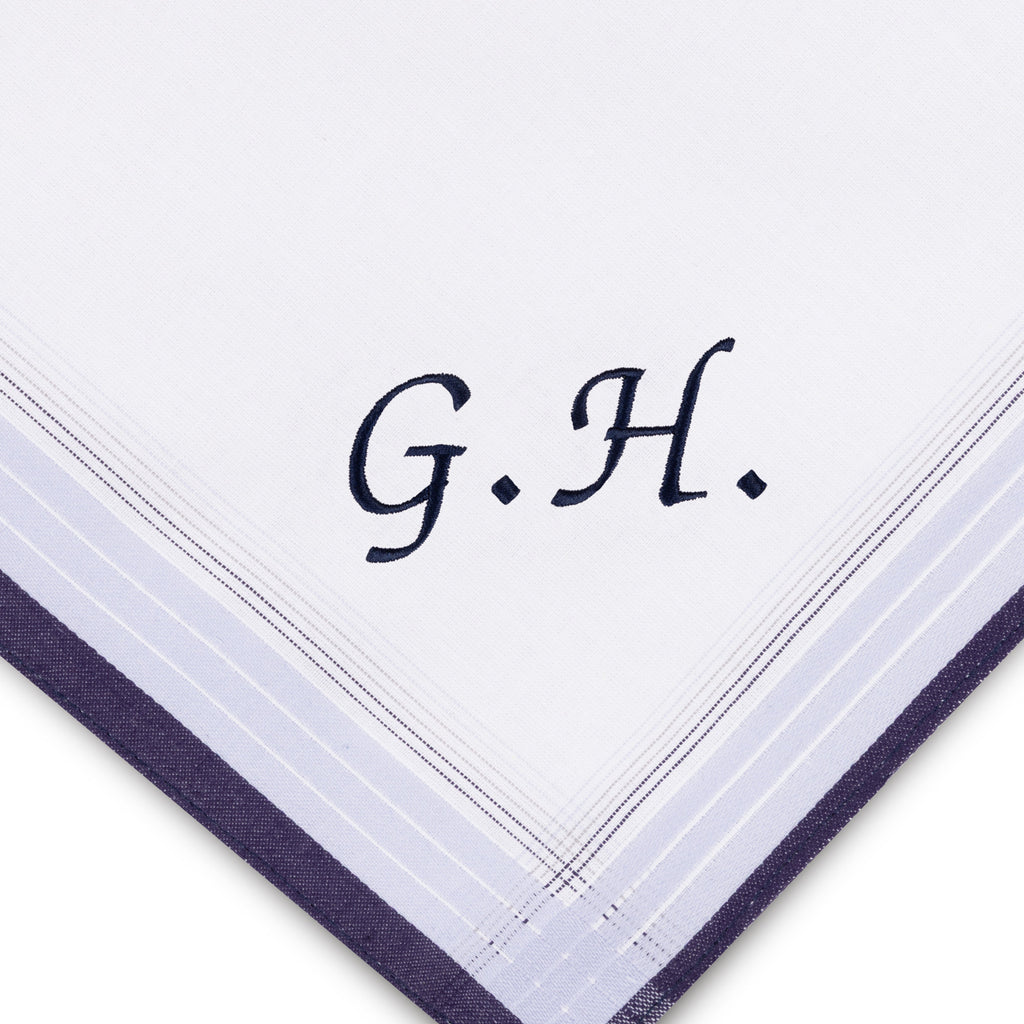 Individuell besticktes 3er Set Taschentücher | verschiedene Designs | 3 Monogramm-Taschentücher mit Wunschbestickung