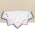 Individuell besticktes 3er Set Taschentücher | verschiedene Designs | 3 Monogramm-Taschentücher mit Wunschbestickung