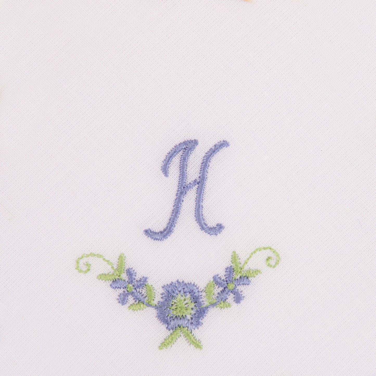 3 Stck Damen-Stofftaschentücher mit Monogramm bestickt - weisses Taschentuch mit blauen Stick