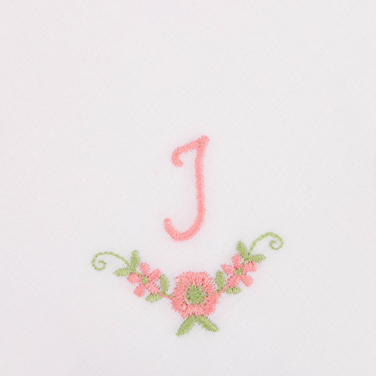 3 Stck Damen-Stofftaschentücher mit Monogramm bestickt - rosa Taschentuch mit rosa Stick