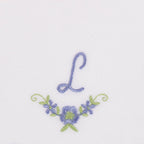 3 Stck Damen-Stofftaschentücher mit Monogramm bestickt - weisses Taschentuch mit blauen Stick