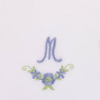 3 Stck Damen-Stofftaschentücher mit Monogramm bestickt - weisses Taschentuch mit blauen Stick
