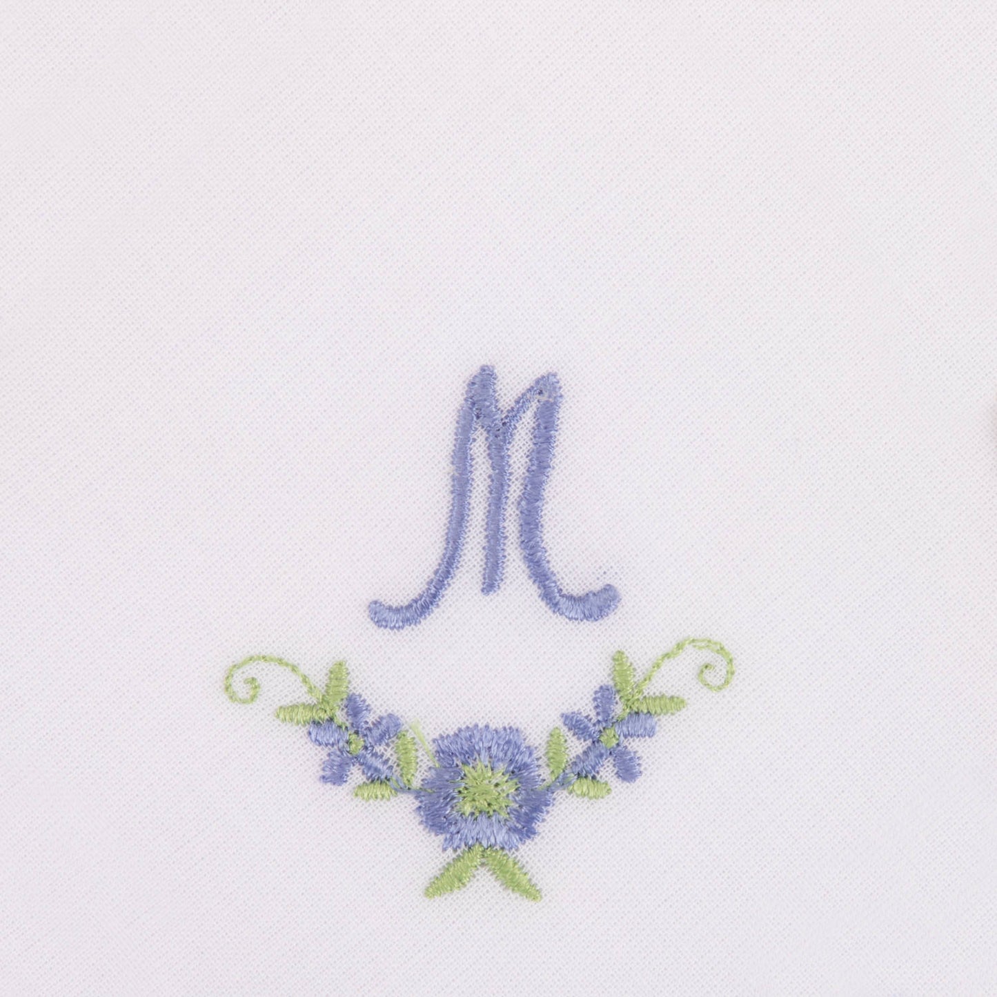 3 Stck Damen-Stofftaschentücher mit Monogramm bestickt - weisses Taschentuch mit blauen Stick