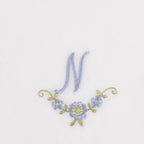 3 Stck Damen-Stofftaschentücher mit Monogramm bestickt - weisses Taschentuch mit blauen Stick