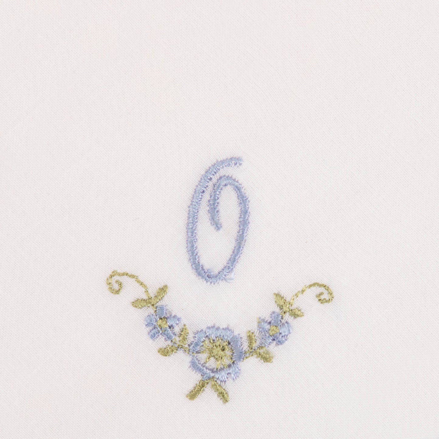 3 Stck Damen-Stofftaschentücher mit Monogramm bestickt - weisses Taschentuch mit blauen Stick