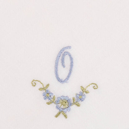 3 Stck Damen-Stofftaschentücher mit Monogramm bestickt - weisses Taschentuch mit blauen Stick