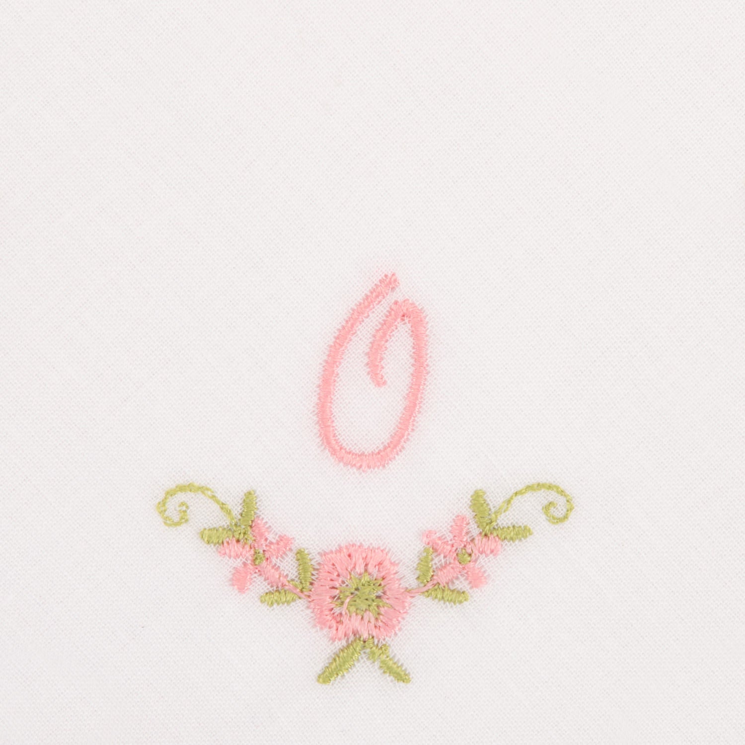 3 Stck Damen-Stofftaschentücher mit Monogramm bestickt - rosa Taschentuch mit rosa Stick