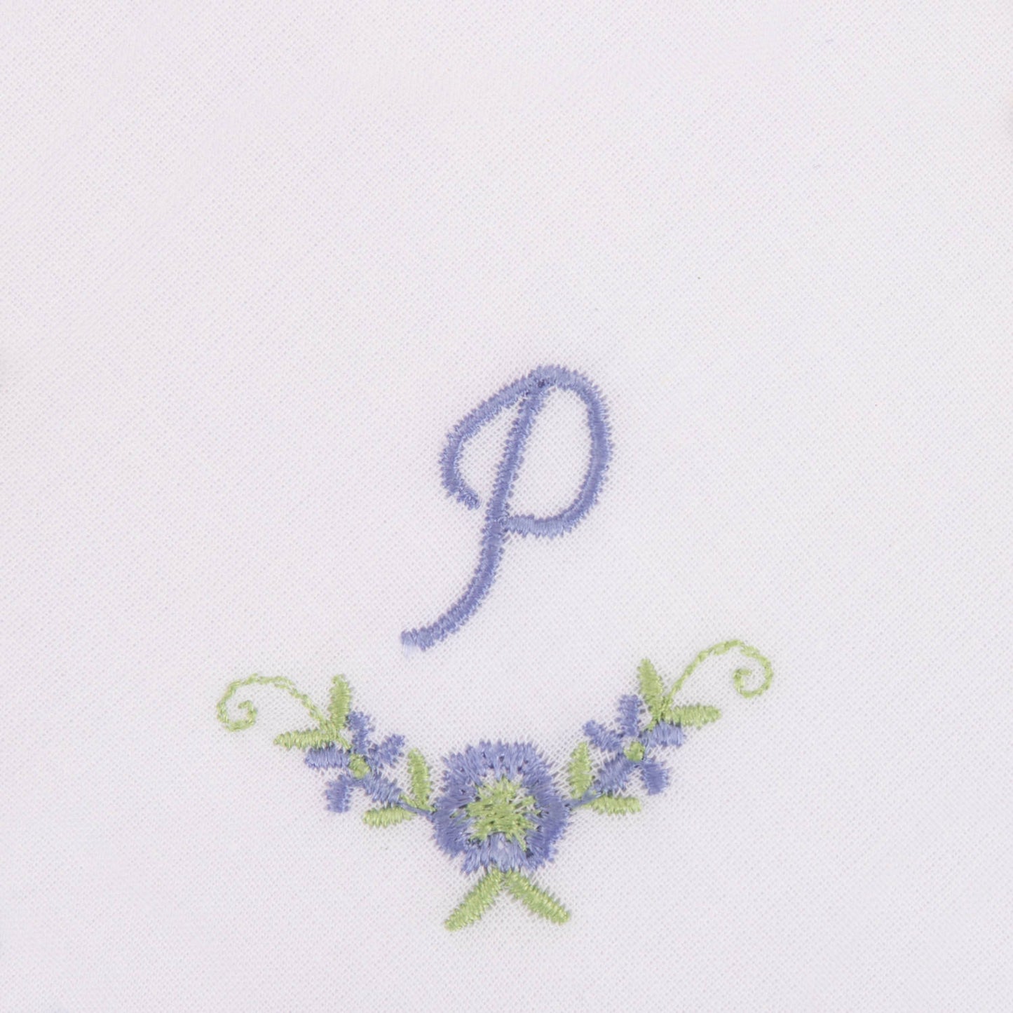 3 Stck Damen-Stofftaschentücher mit Monogramm bestickt - weisses Taschentuch mit blauen Stick