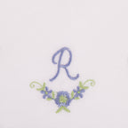 3 Stck Damen-Stofftaschentücher mit Monogramm bestickt - weisses Taschentuch mit blauen Stick