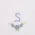 3 Stck Damen-Stofftaschentücher mit Monogramm bestickt - weisses Taschentuch mit blauen Stick