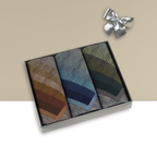 Edles 3er Set Jaquard-Taschentücher in Geschenkbox | 43x43cm