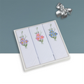 Besticktes 3er Set Geschenkbox | Damentücher mit feinem Blumenstick | 29x29cm