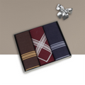 Edles 3er Set Geschenkbox | Herrentaschentücher mit Satinstreifen | 45x45cm