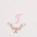 3 Stck Damen-Stofftaschentücher mit Monogramm bestickt - rosa Taschentuch mit rosa Stick