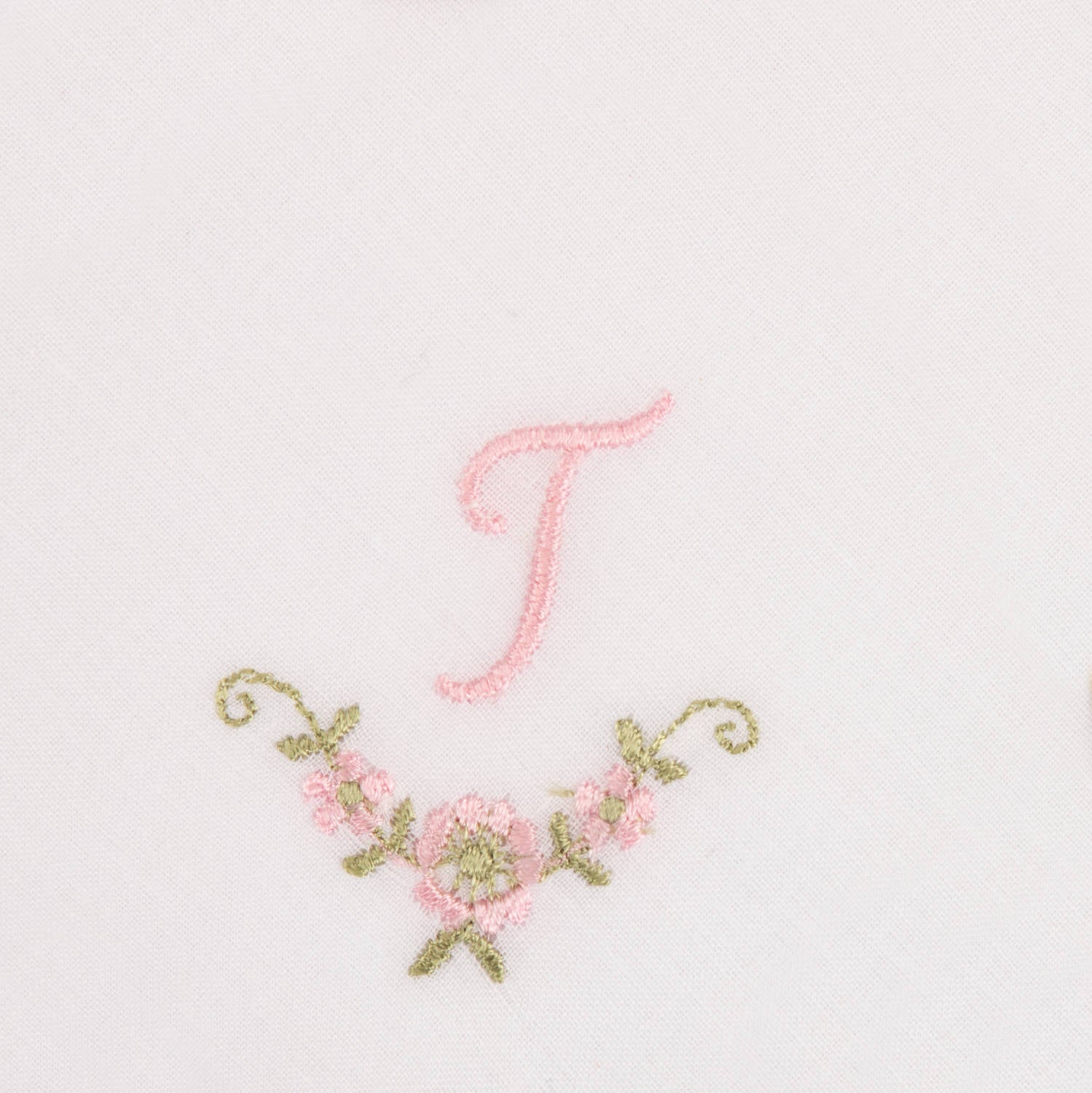 3 Stck Damen-Stofftaschentücher mit Monogramm bestickt - rosa Taschentuch mit rosa Stick