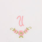 3 Stck Damen-Stofftaschentücher mit Monogramm bestickt - rosa Taschentuch mit rosa Stick