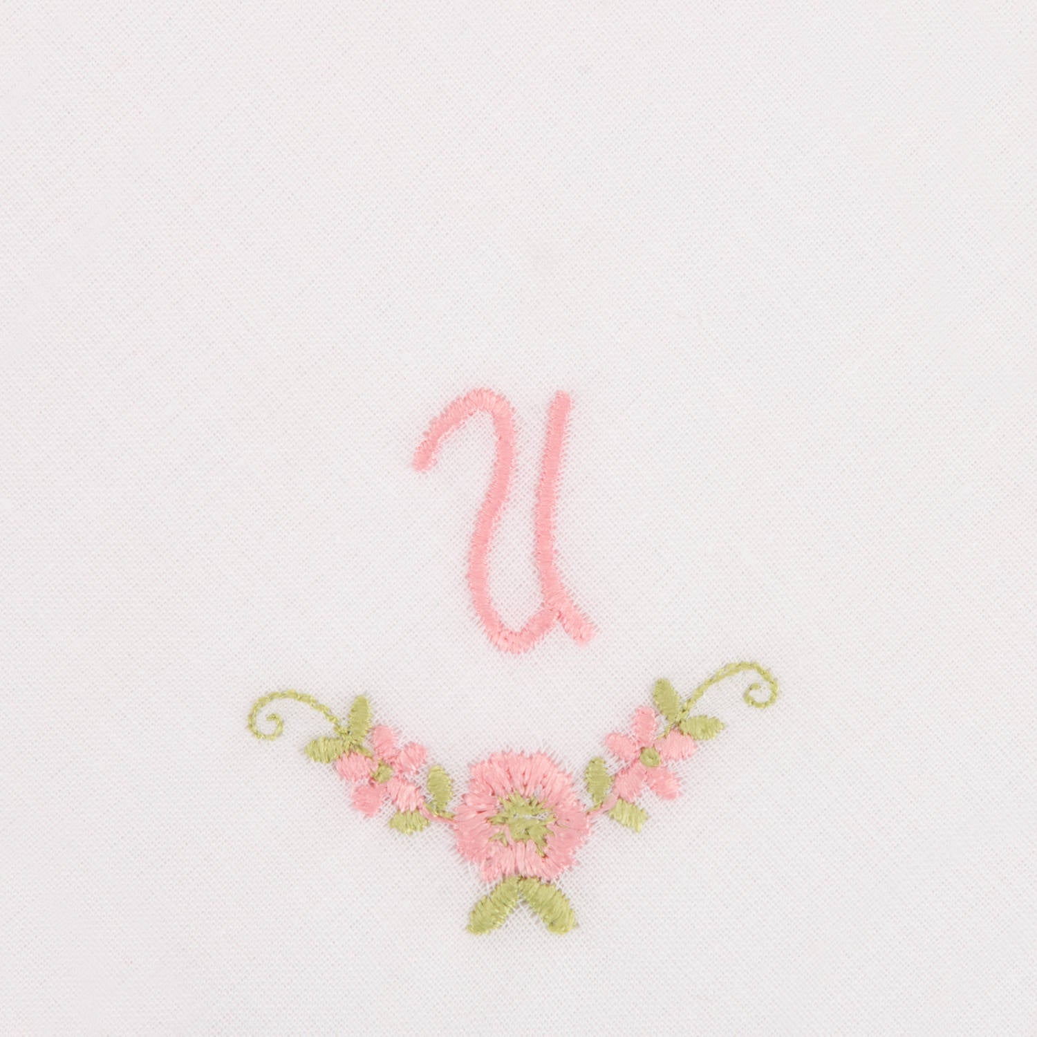3 Stck Damen-Stofftaschentücher mit Monogramm bestickt - rosa Taschentuch mit rosa Stick