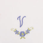 3 Stck Damen-Stofftaschentücher mit Monogramm bestickt - weisses Taschentuch mit blauen Stick