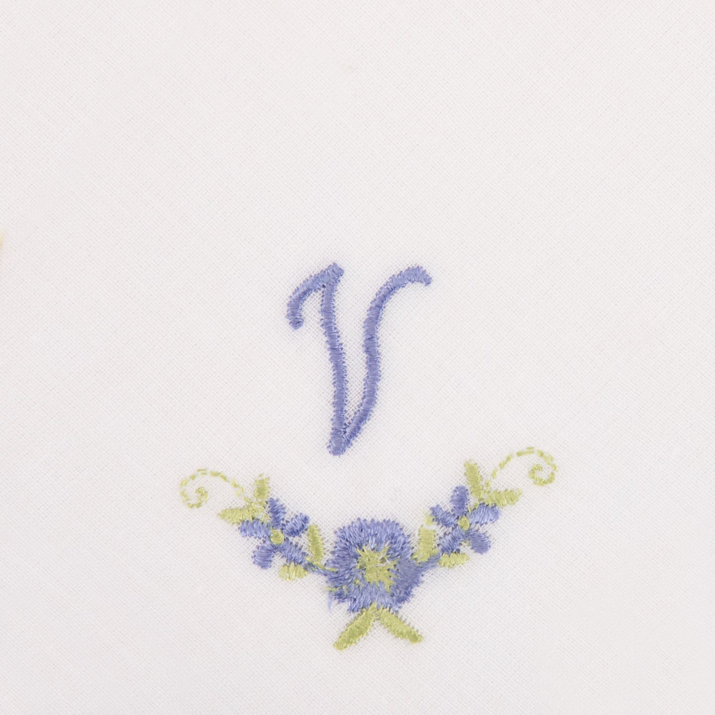 3 Stck Damen-Stofftaschentücher mit Monogramm bestickt - weisses Taschentuch mit blauen Stick