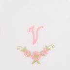 3 Stck Damen-Stofftaschentücher mit Monogramm bestickt - rosa Taschentuch mit rosa Stick