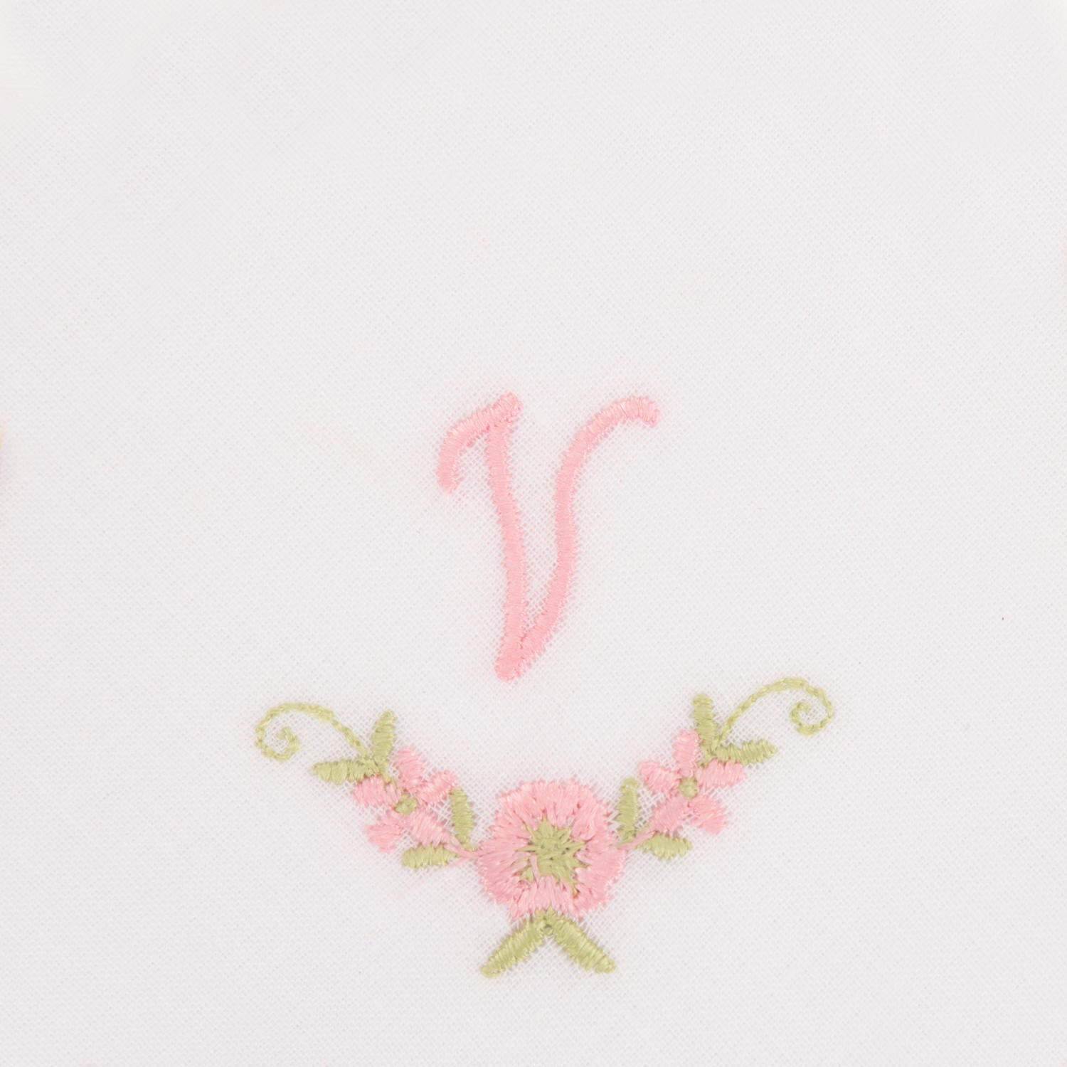 3 Stck Damen-Stofftaschentücher mit Monogramm bestickt - rosa Taschentuch mit rosa Stick