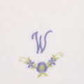 3 Stck Damen-Stofftaschentücher mit Monogramm bestickt - weisses Taschentuch mit blauen Stick