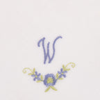 3 Stck Damen-Stofftaschentücher mit Monogramm bestickt - weisses Taschentuch mit blauen Stick