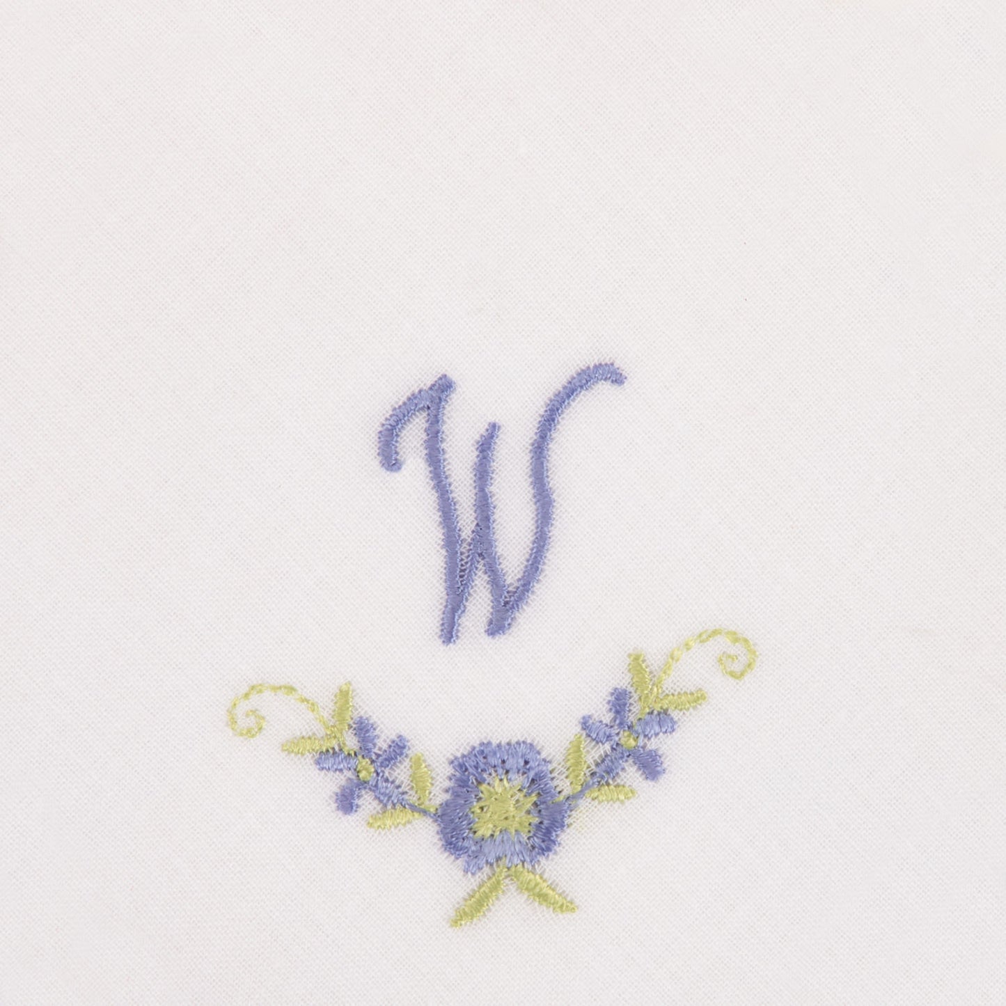 3 Stck Damen-Stofftaschentücher mit Monogramm bestickt - weisses Taschentuch mit blauen Stick