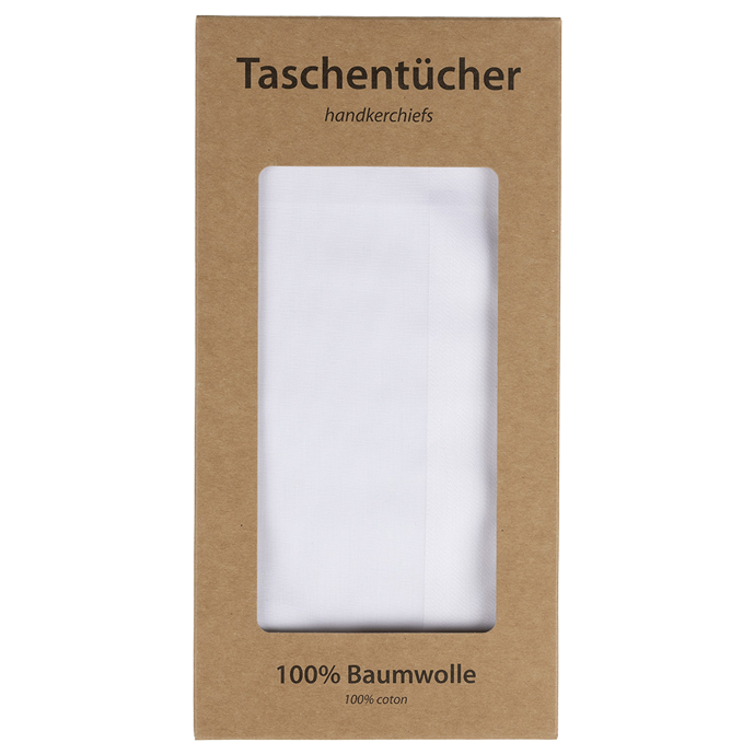 2 handrollierte Stofftaschentücher für Herren | weiß | Echte Handwerkskunst | 40x40cm