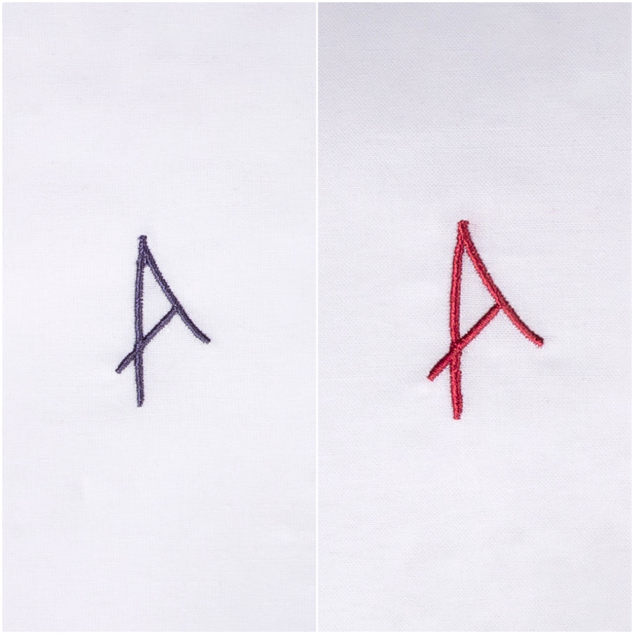 3 Stck Herren Stofftaschentücher mit Monogramm bestickt - mit farbigem Rand und Satinstreifen 100% Baumwolle