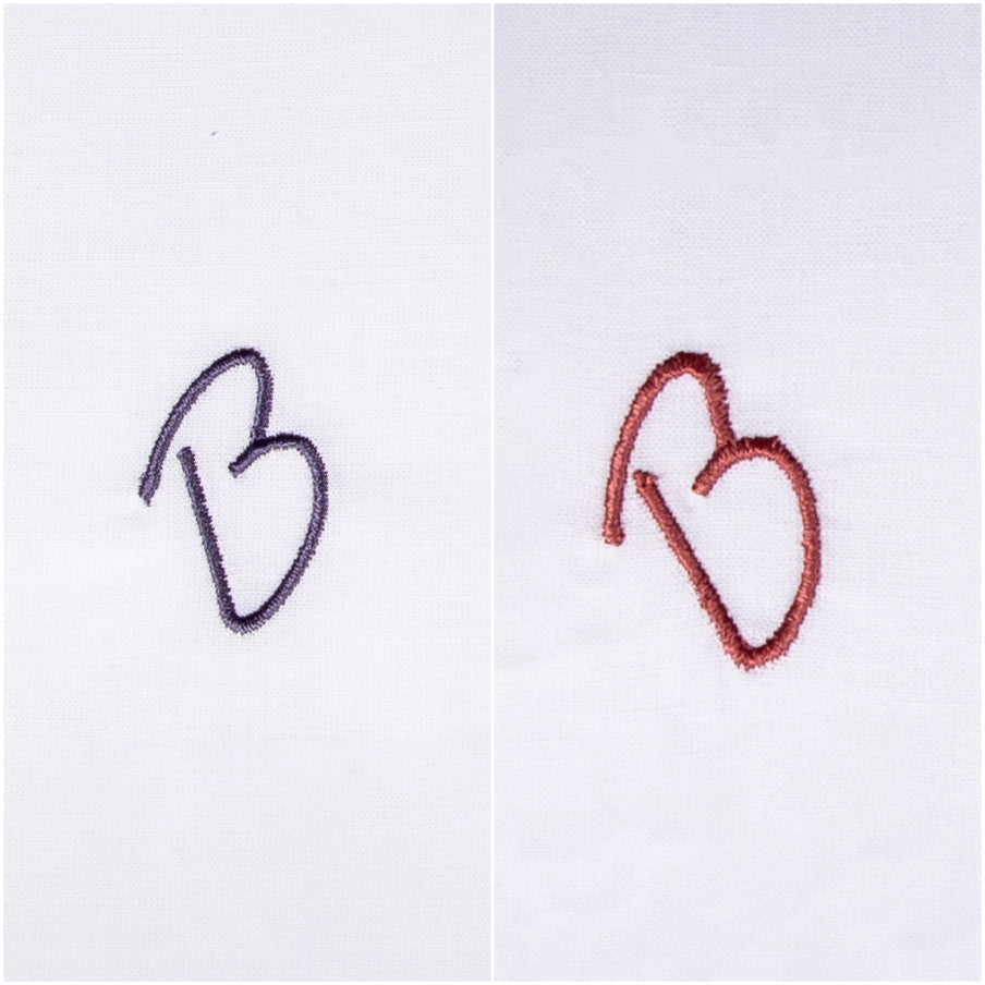 3 Stck Herren Stofftaschentücher mit Monogramm bestickt - mit farbigem Rand und Satinstreifen 100% Baumwolle