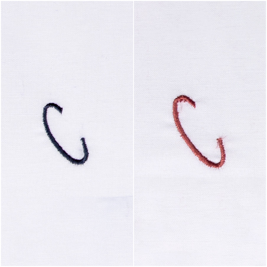 3 Stck Herren Stofftaschentücher mit Monogramm bestickt - mit farbigem Rand und Satinstreifen 100% Baumwolle