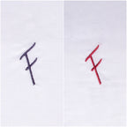 3 Stck Herren Stofftaschentücher mit Monogramm bestickt - mit farbigem Rand und Satinstreifen 100% Baumwolle