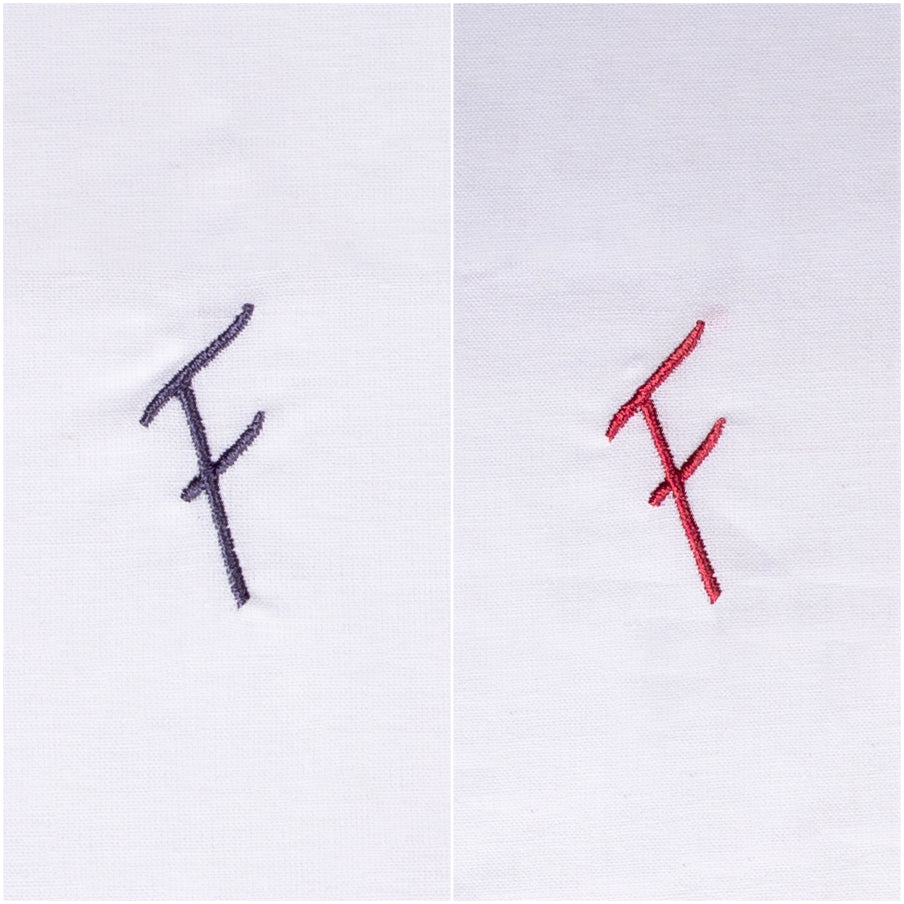 3 Stck Herren Stofftaschentücher mit Monogramm bestickt - mit farbigem Rand und Satinstreifen 100% Baumwolle