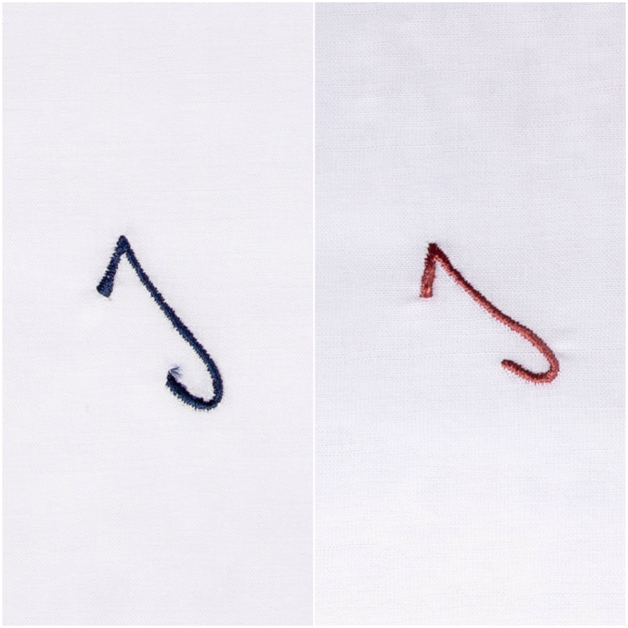 3 Stck Herren Stofftaschentücher mit Monogramm bestickt - mit farbigem Rand und Satinstreifen 100% Baumwolle