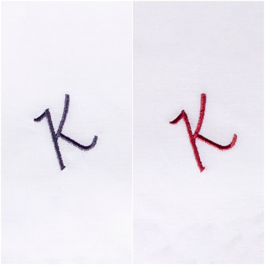 3 Stck Herren Stofftaschentücher mit Monogramm bestickt - mit farbigem Rand und Satinstreifen 100% Baumwolle