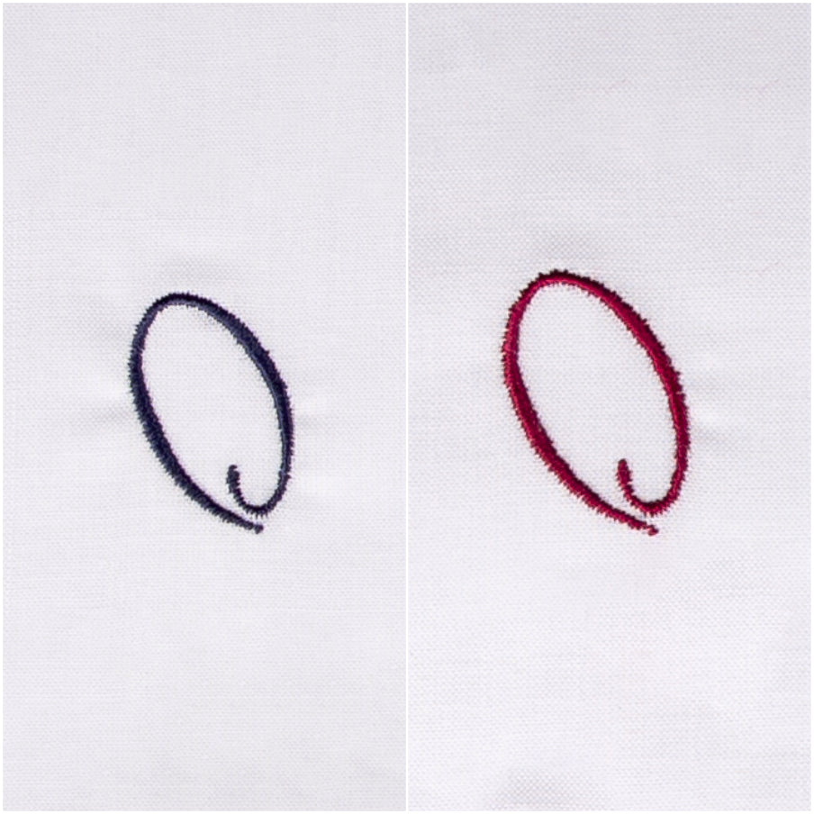 3 Stck Herren Stofftaschentücher mit Monogramm bestickt - mit farbigem Rand und Satinstreifen 100% Baumwolle