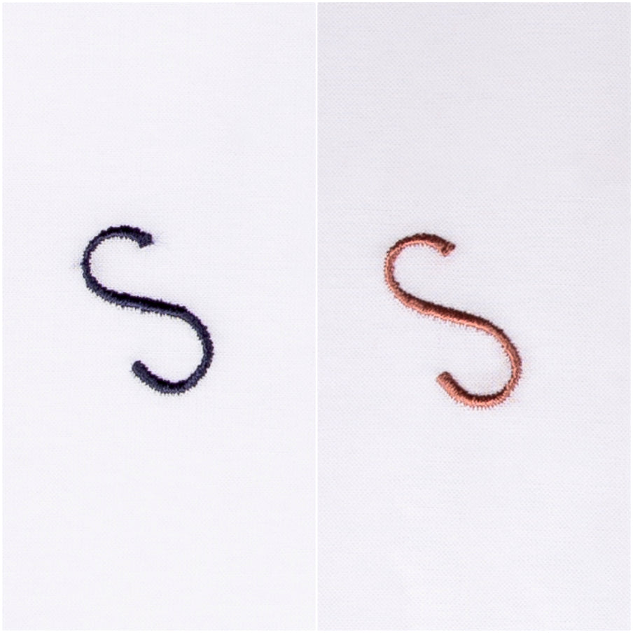 3 Stck Herren Stofftaschentücher mit Monogramm bestickt - mit farbigem Rand und Satinstreifen 100% Baumwolle