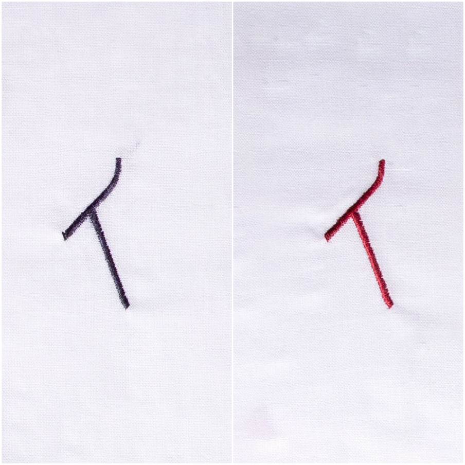 3 Stck Herren Stofftaschentücher mit Monogramm bestickt - mit farbigem Rand und Satinstreifen 100% Baumwolle