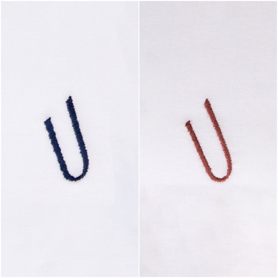 3 Stck Herren Stofftaschentücher mit Monogramm bestickt - mit farbigem Rand und Satinstreifen 100% Baumwolle
